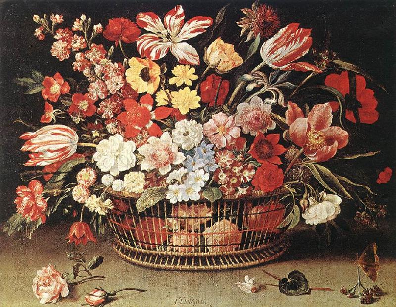 LINARD, Jacques Basket of Flowers 67 Norge oil painting art